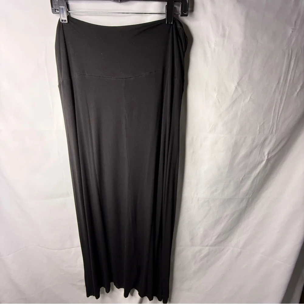 Double Click 3X Black Maxi Skirt w/Side Ruching - Picture 3 of 6